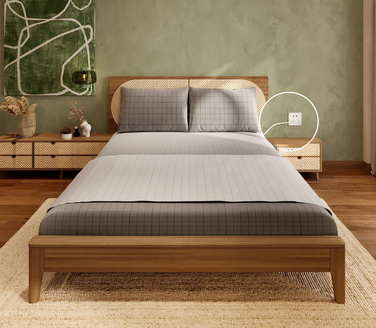 Grounding Silver Cotton Bed Sheet